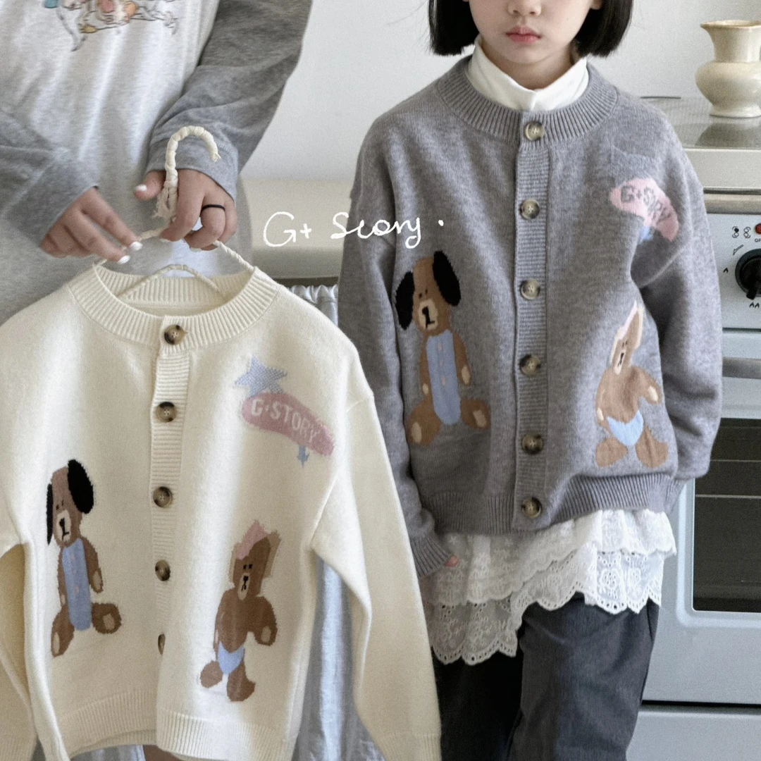 6805儿童卡通混纺开衫