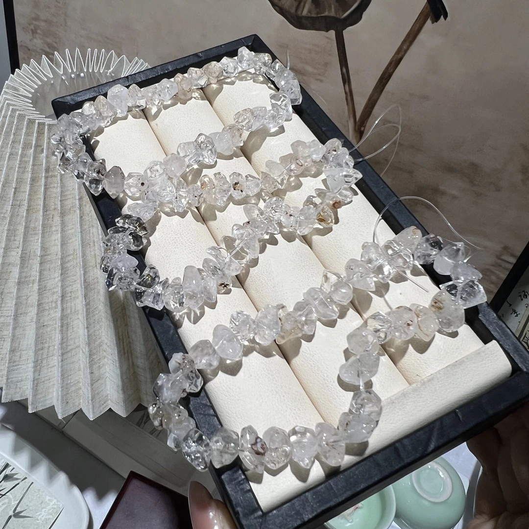 【晶澜月】J061天然水晶 原创闪灵钻随型手串 多样性发其一