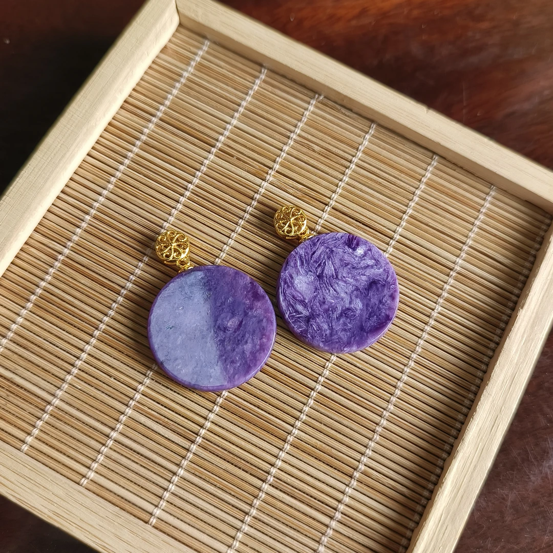 925紫龙晶圆牌吊坠(多样性发一件） FGA015CFJ050