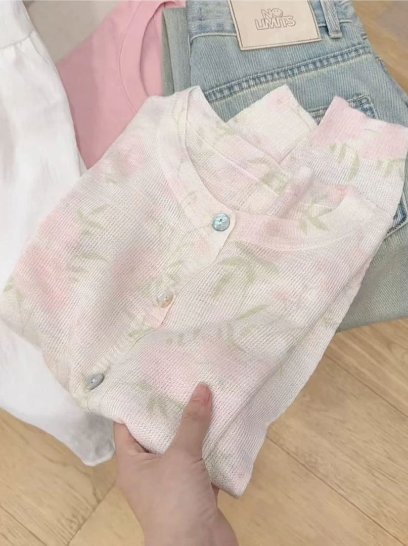 七言家巨好穿！ins穿搭桃花诺贝壳无缝防晒开衫8@