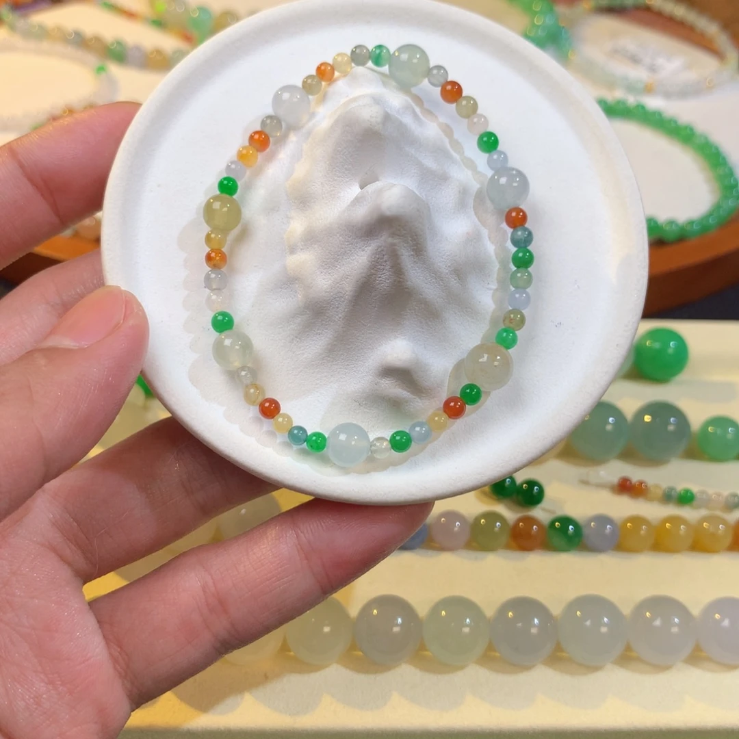 翡翠散珠多宝手串新款