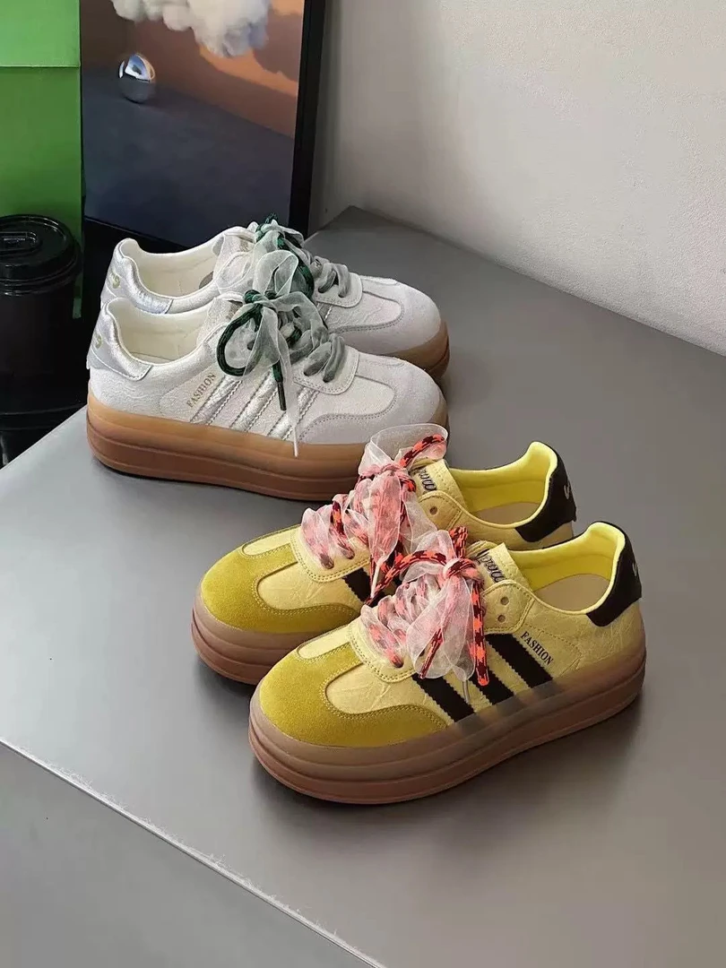 翻边交叉绑带女子增高低帮板鞋小众ins系带潮流女鞋夏季时尚