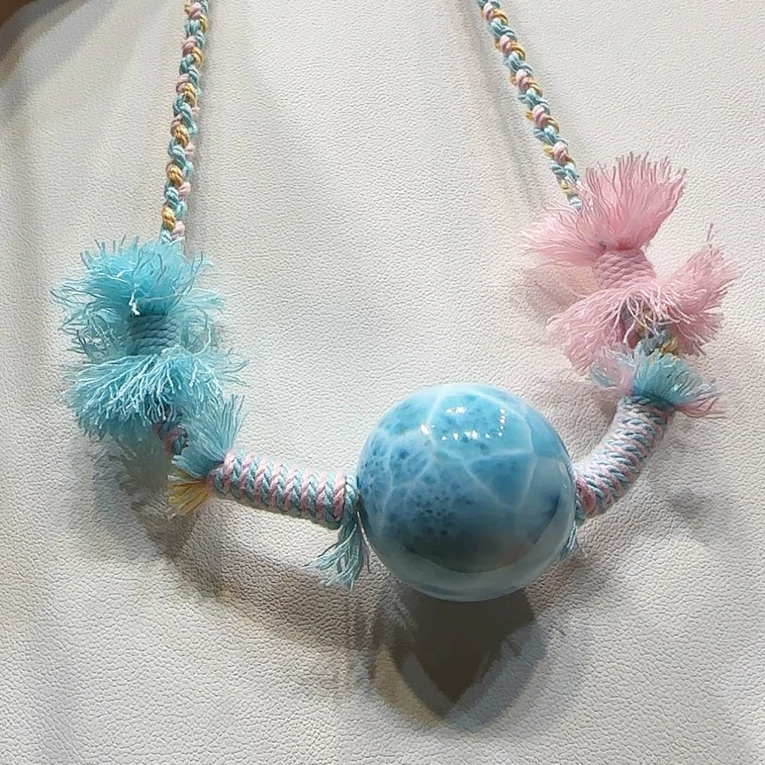 针钠钙石（海纹石）未镶嵌项链28mm