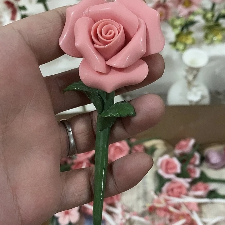 瓷片纯手工陶瓷花摆件瑕