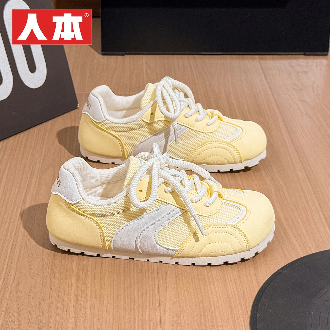 人本百搭潮流阿甘鞋女2025春夏小众透气板鞋新款舒适高颜值德训鞋