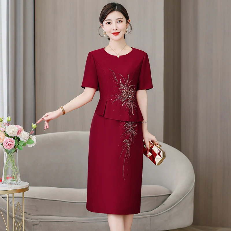 高级感上档次连衣裙夏旗袍2025婚礼妈妈婚宴礼服喜婆婆装敬酒裙子