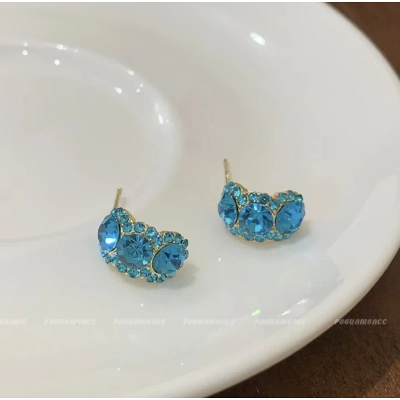 铜合金 青澜弯瓣耳饰e131