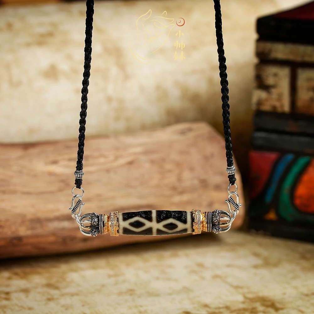 扶摇臻选|银镶双杵杵SK十字金刚六Y吊坠0052