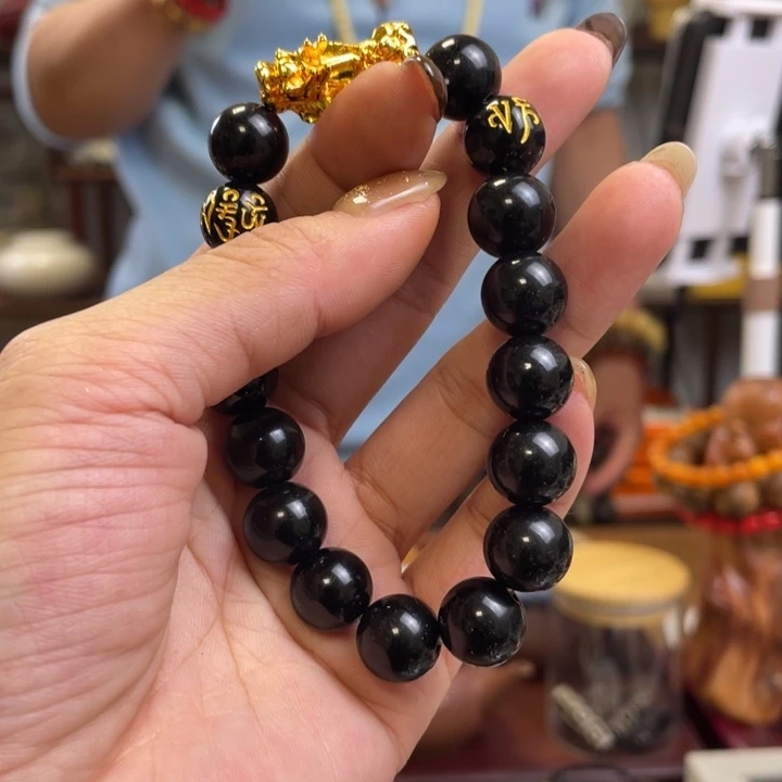 黑曜岩未镶嵌颈饰手串