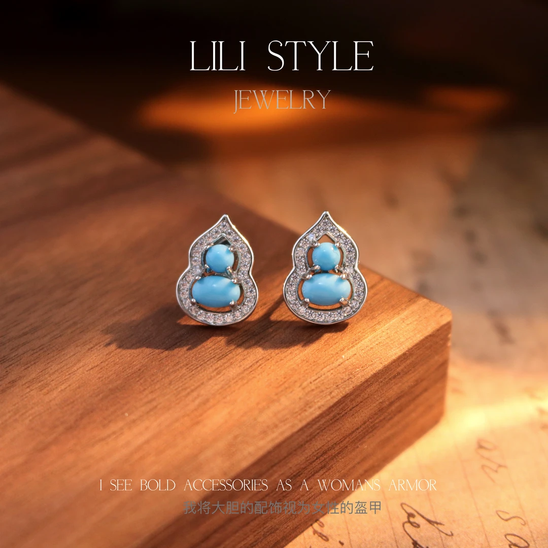 铜合金耳饰  【远方】葫芦耳钉新中式国风小众设计耳环百搭耳饰T271