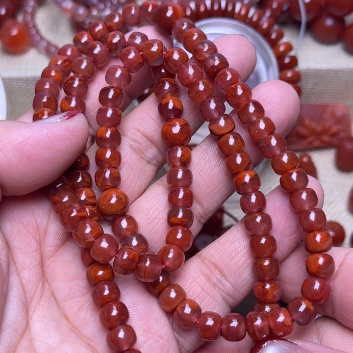 南红玛瑙未镶嵌手链火焰108