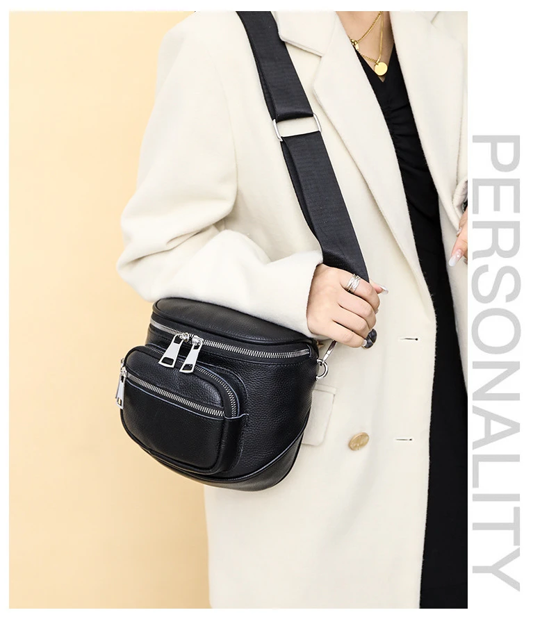 【头层牛皮】真皮女包单肩斜挎包马鞍包20401