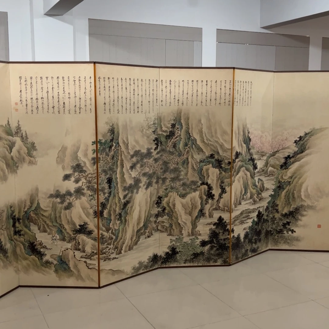 绘画屏风框画茶空间设计