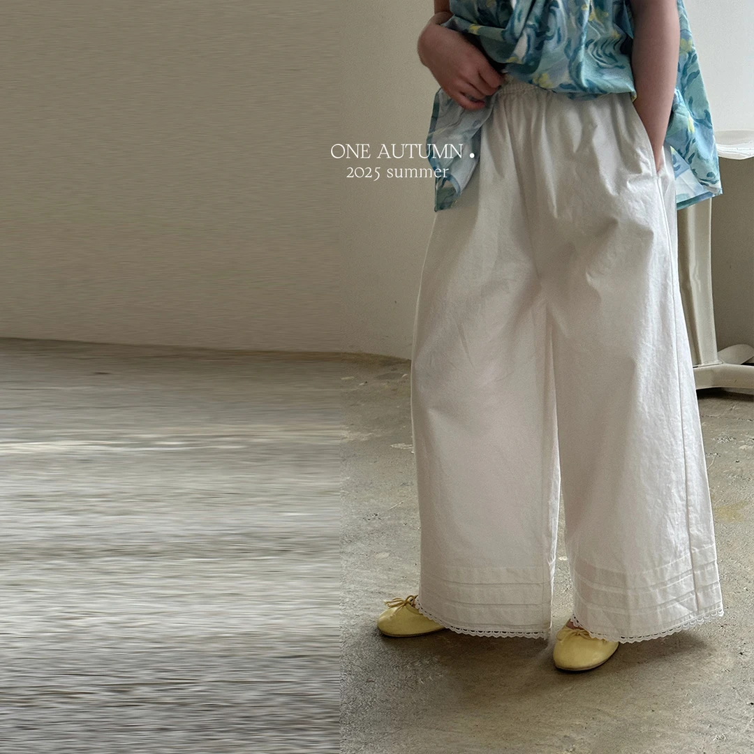 现货「壹秋.ONE AUTUMN」【心动瞬间】花边阔腿裤女童夏【GX803】