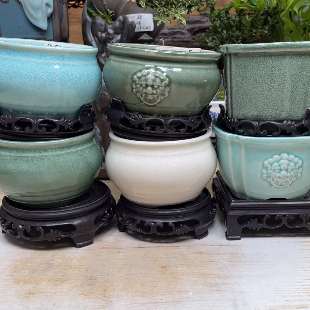 紫砂茶杯陶瓷艺术花盆陶瓷