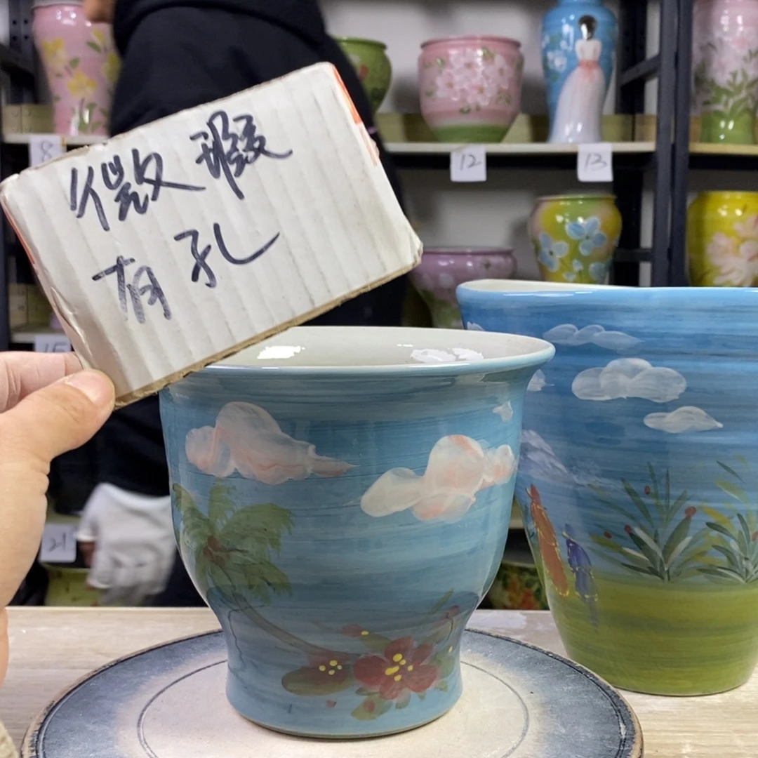 景德镇手工手绘陶瓷花盆