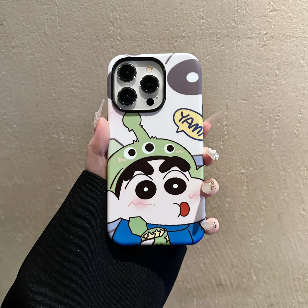 蜡笔小新菲林二合一适用苹果华为VIVOOPPO小米手机壳16PRO/15防摔