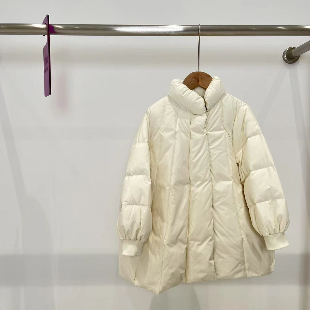 冬女童羽绒服奶油白色 8208羽系