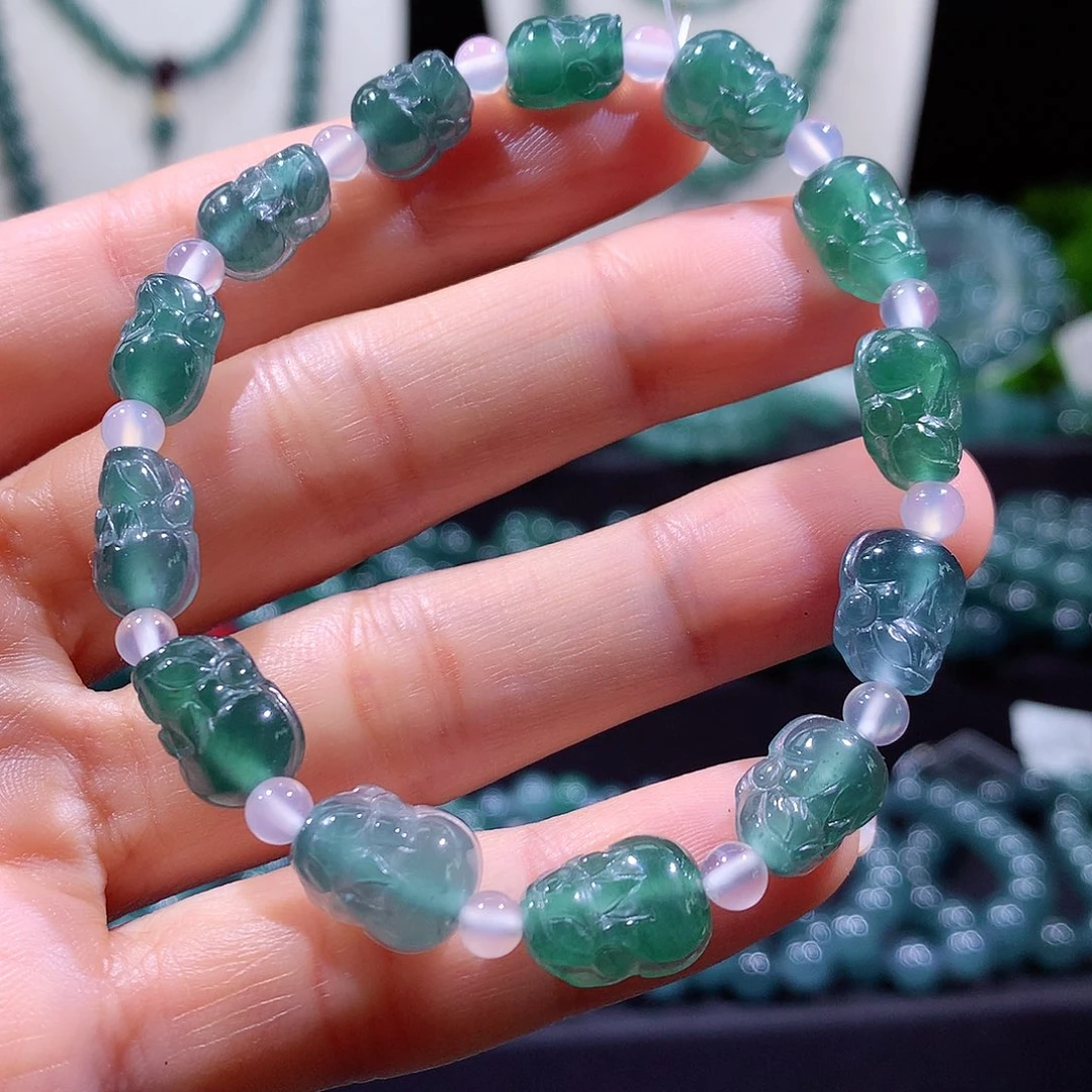 翡翠未镶嵌手链天然a货翡翠手串9