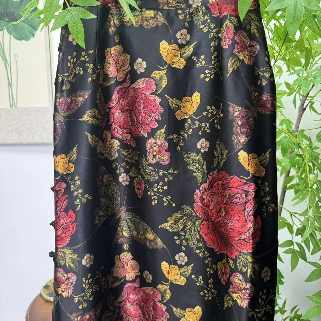 【佳鑫香云纱】新款设计师时尚百搭女款香云纱半裙 LBF-62502中式