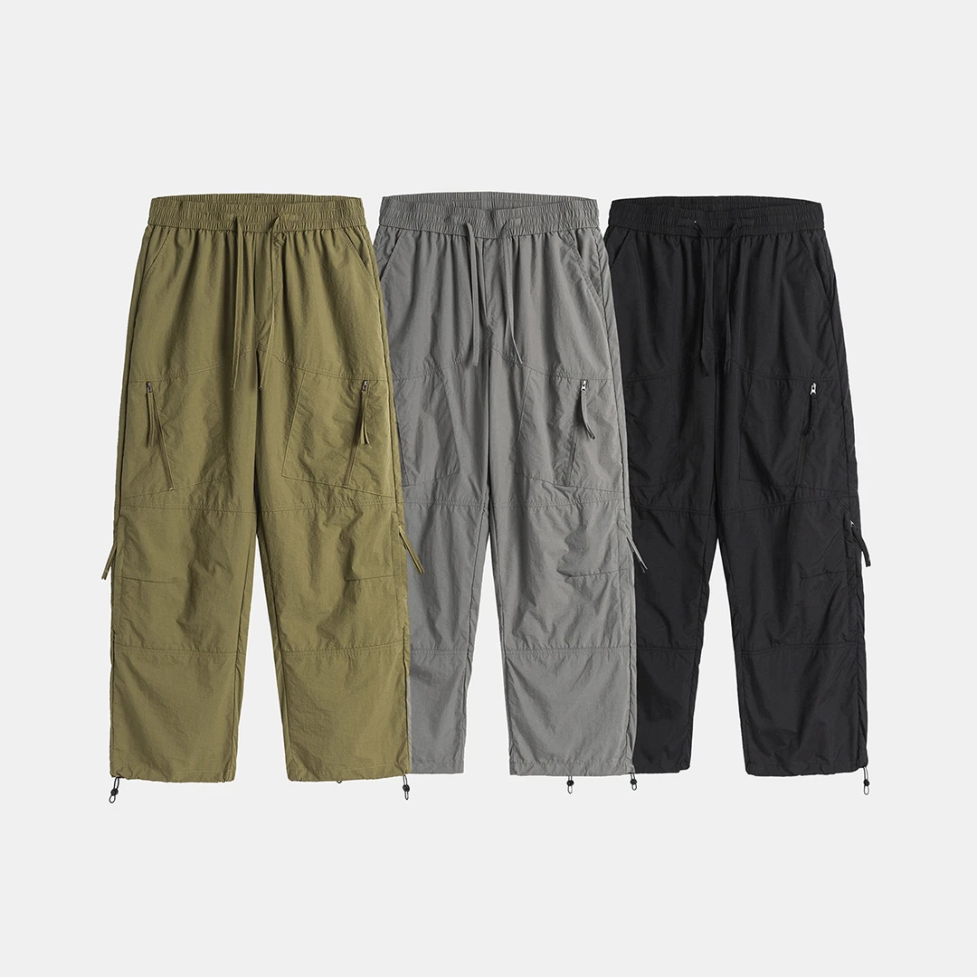 DK88日系免烫拉链百搭慵懒休闲裤徒步舒适工装裤