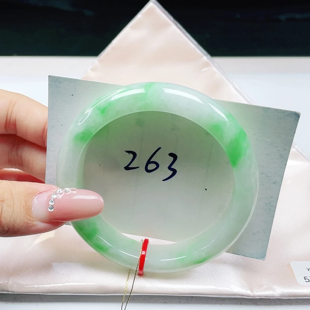 翡翠未镶嵌手镯 正圈57+