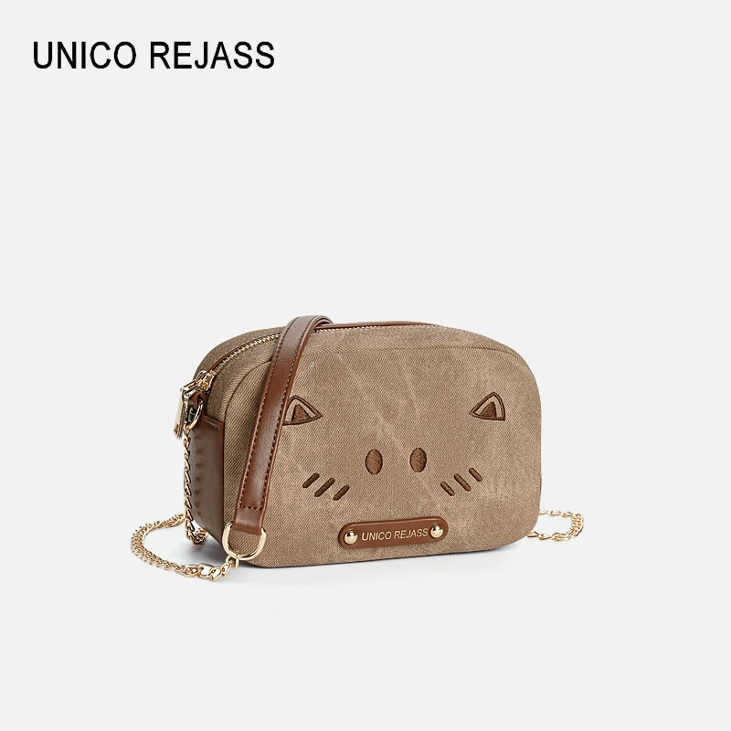 Unico Rejass「焦糖猫」相机包单肩链条包-9022-3