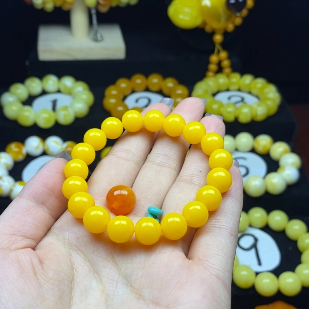 燕***游鸡油黄10手串一条