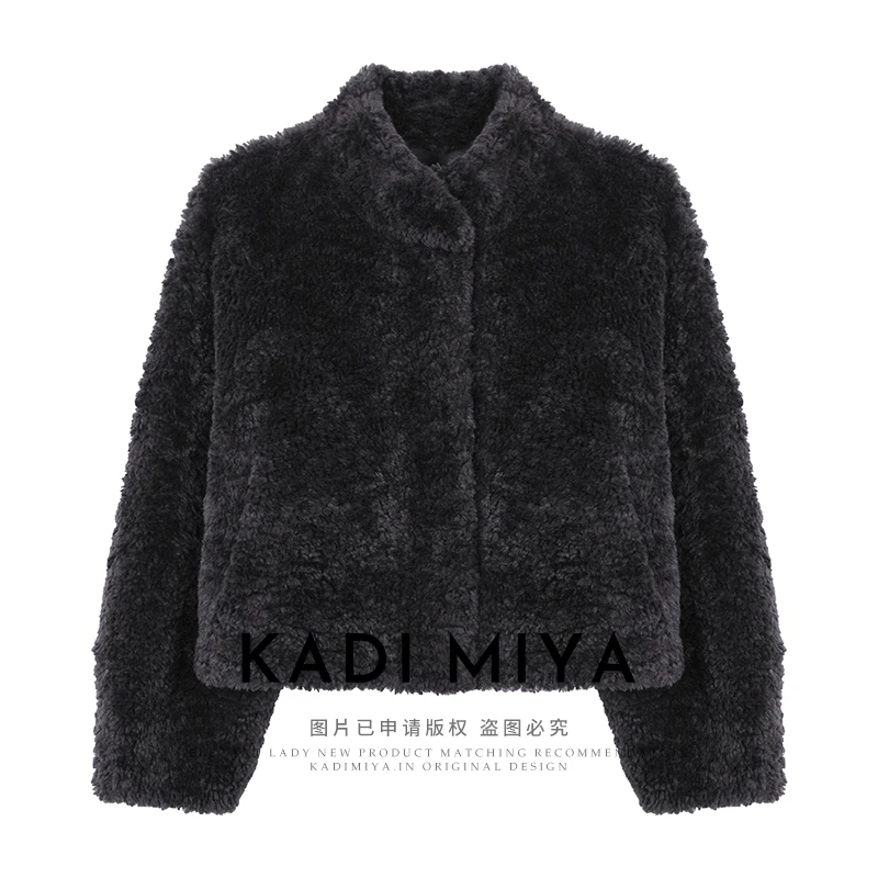 KADIMIYA【悉尼往事】高奢慵懒时髦立领法式复古廓形温暖短外套上衣