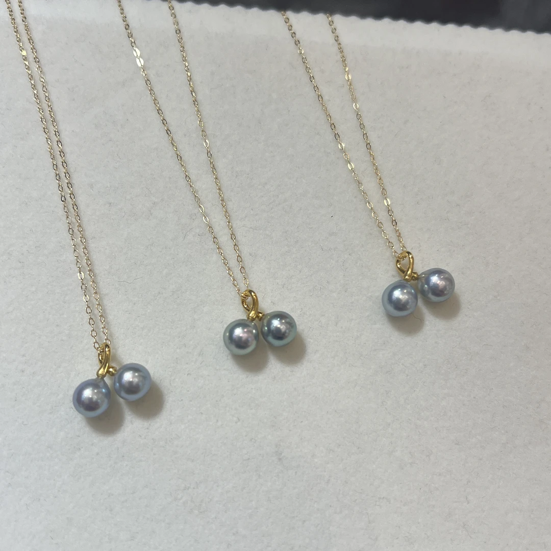 【 罗伊伊推荐】海水真多麻吊坠 7-8mm 18K金 SS0020（多样性发一）