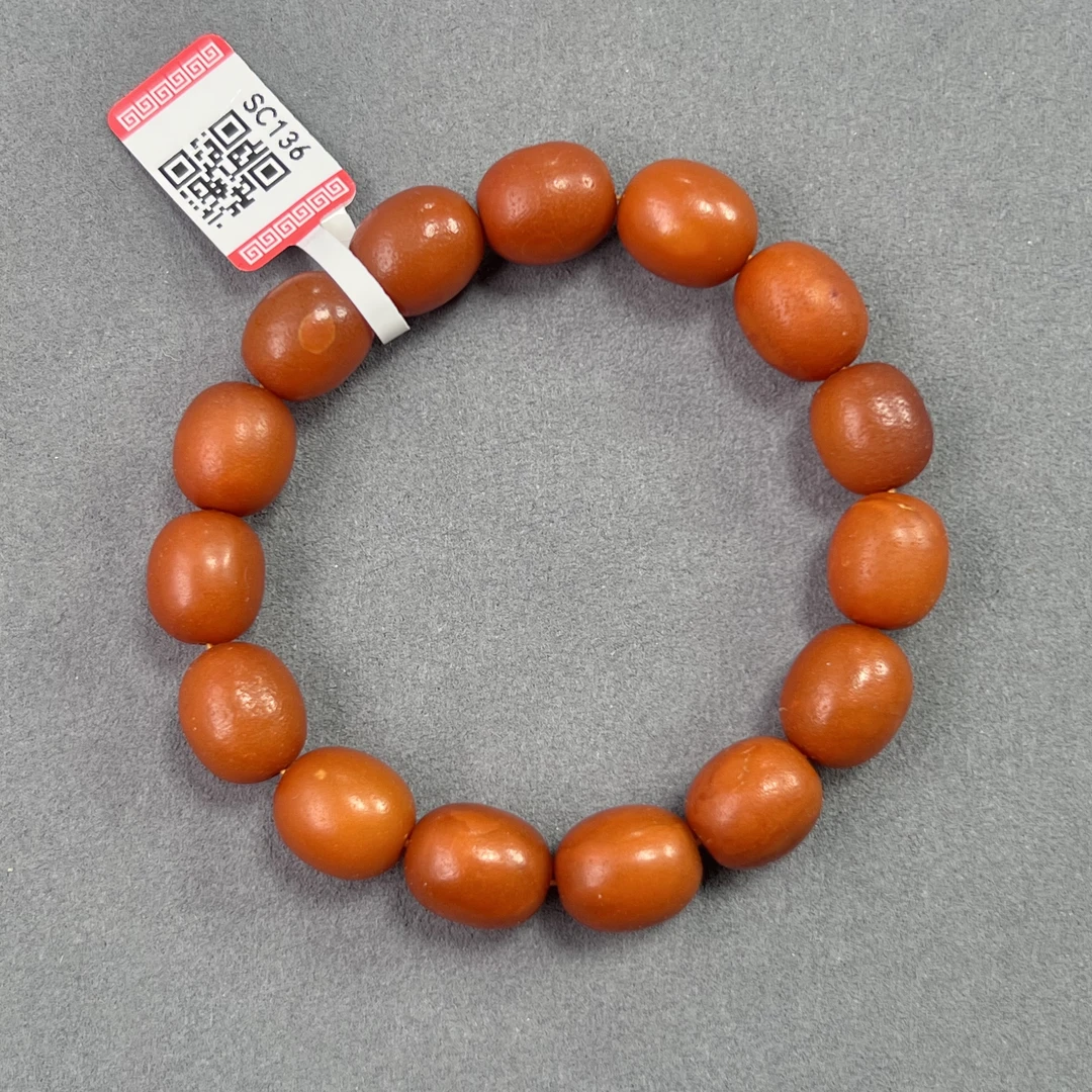 天然琥珀蜜蜡枣珠手串SC0136