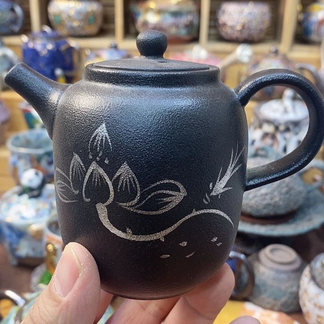 粗陶志野柴茶壶家用