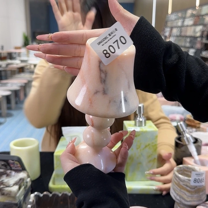 胭粉双珠台灯烛台福利8070