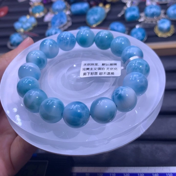 未镶嵌针钠钙石（海纹石）手链13m手串色差略异