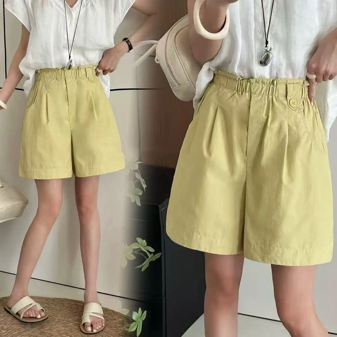 妮子严选夏季新款时尚花苞腰头短裤8523