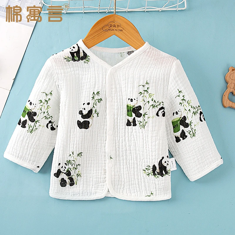 婴儿开衫夏季空调服男女宝宝薄款上衣纯棉纱布儿童防晒衣卡通外套