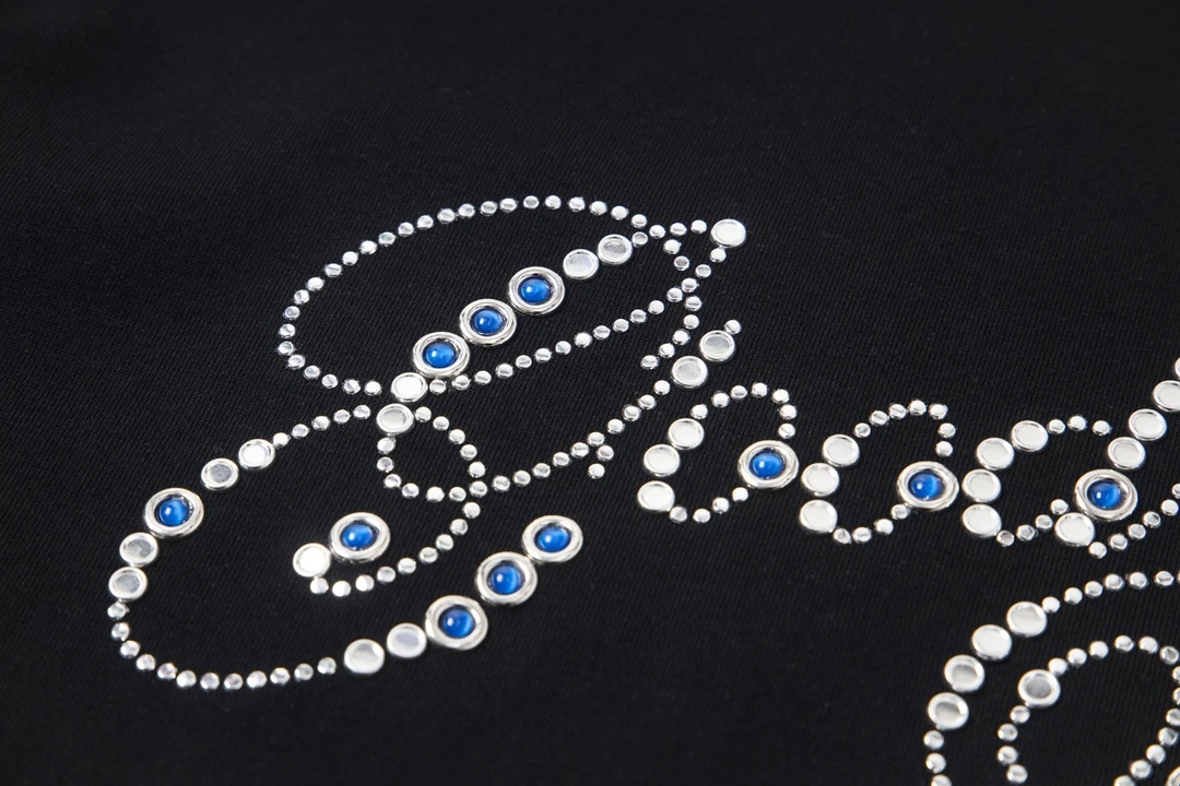 花体烫片小花轻奢时尚短袖 男女同款