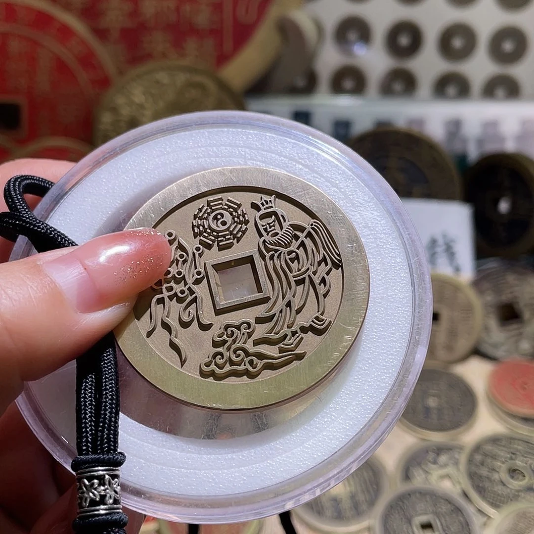 铜铜现代仿制工艺品雕母花钱