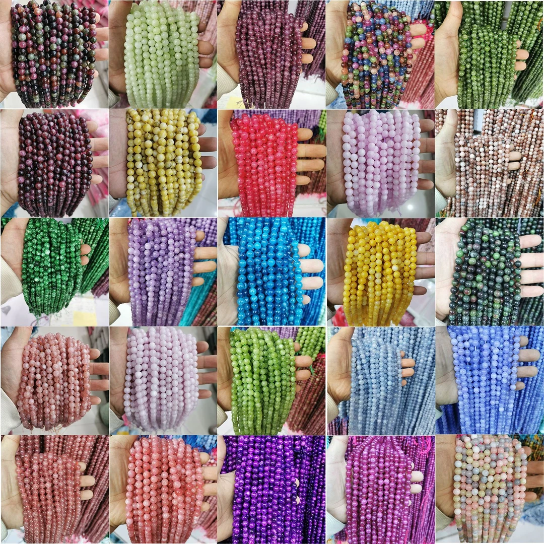 天然优化摩根石碧玺紫晶黄水晶葡萄石海蓝宝石榴石草莓晶散珠脚链