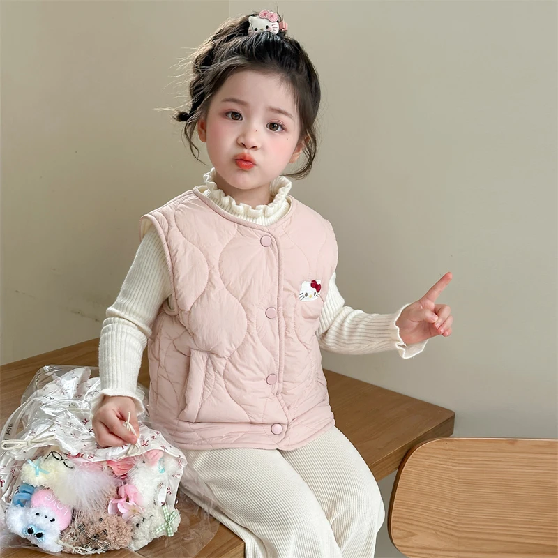 秋冬季新款2025女童加厚夹棉休闲保暖马甲背心外套时尚女宝坎肩潮