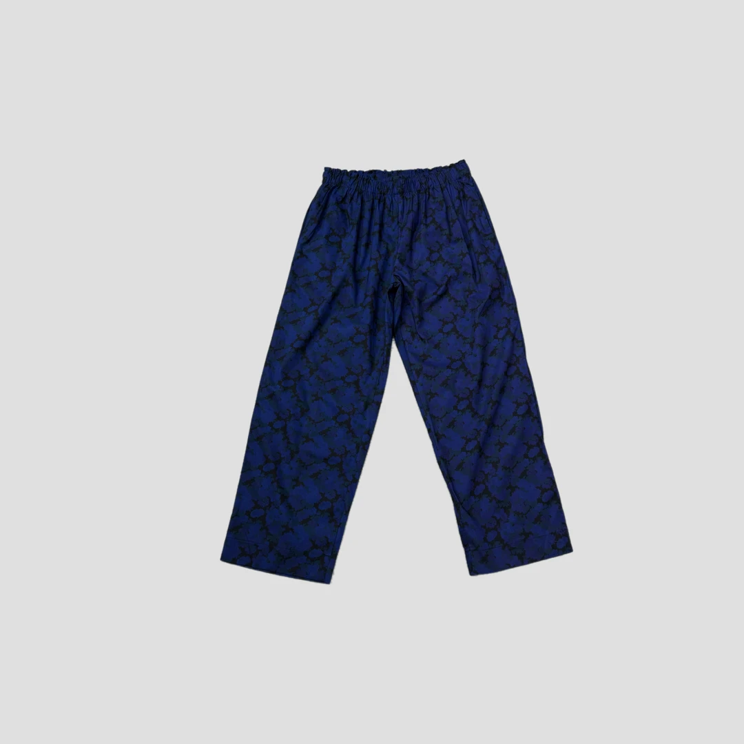 VANDERXIU 碎花蓝色休闲裤