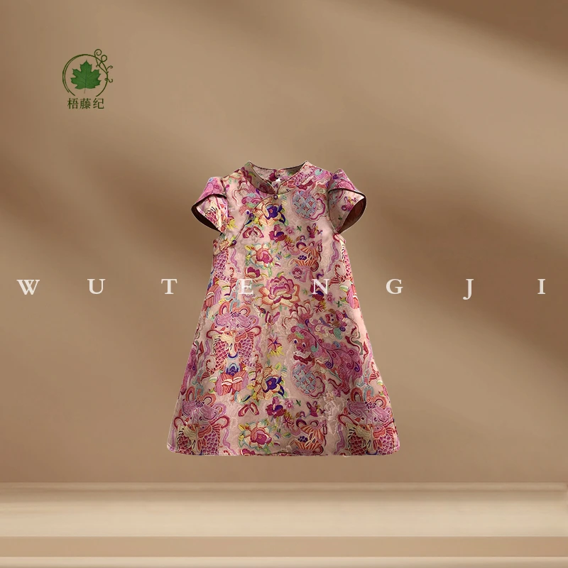 现货【倩雪】【100木薯丝25姆米】2025年夏季女童国风连衣裙25CY063