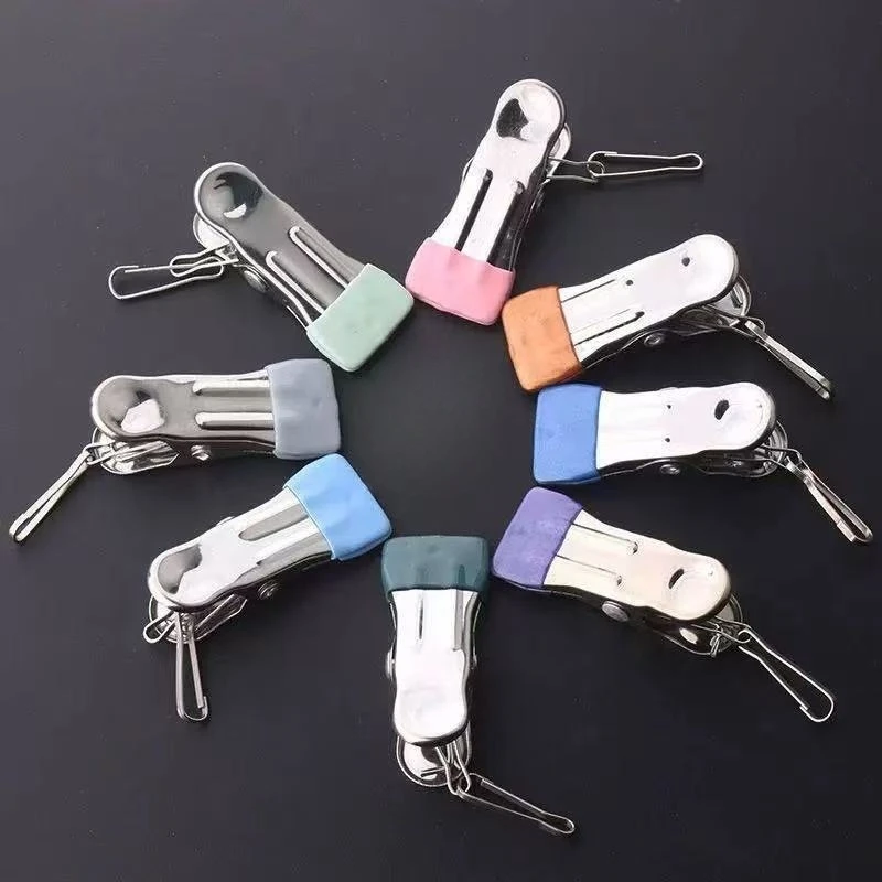 无痕晾晒不锈钢夹子防风衣服晾晒固定衣夹家用床单衣架小夹子