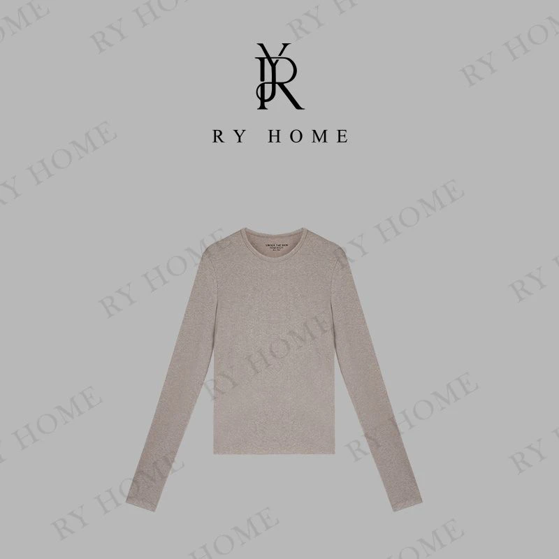 【容雨RYHOME】设计款亮粉圆领长袖T恤253T2150