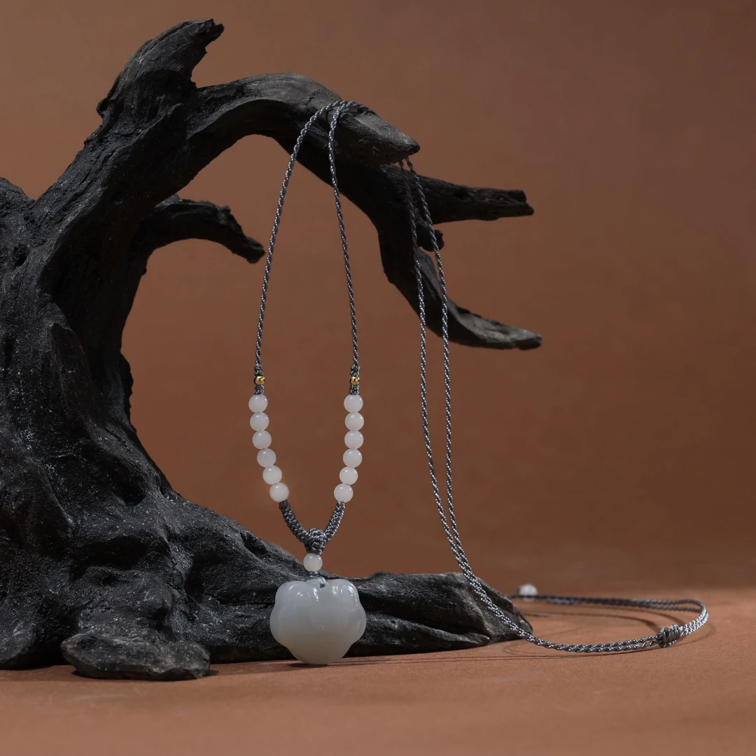 喜越珠宝 烟紫镯心料设计款厚装胖胖锁21*18*11（天然和田玉）