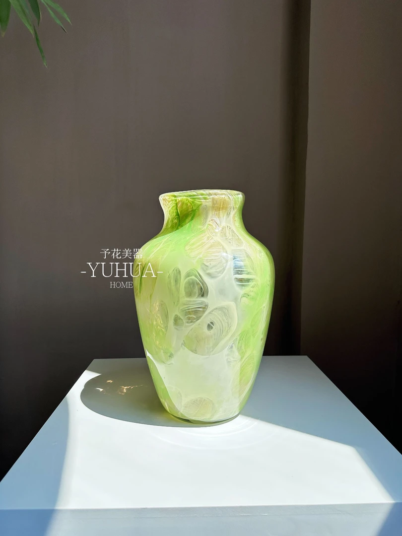 予花中式美学绿云大肌理复古琉璃摆件客餐厅玄关高级感装饰绿色
