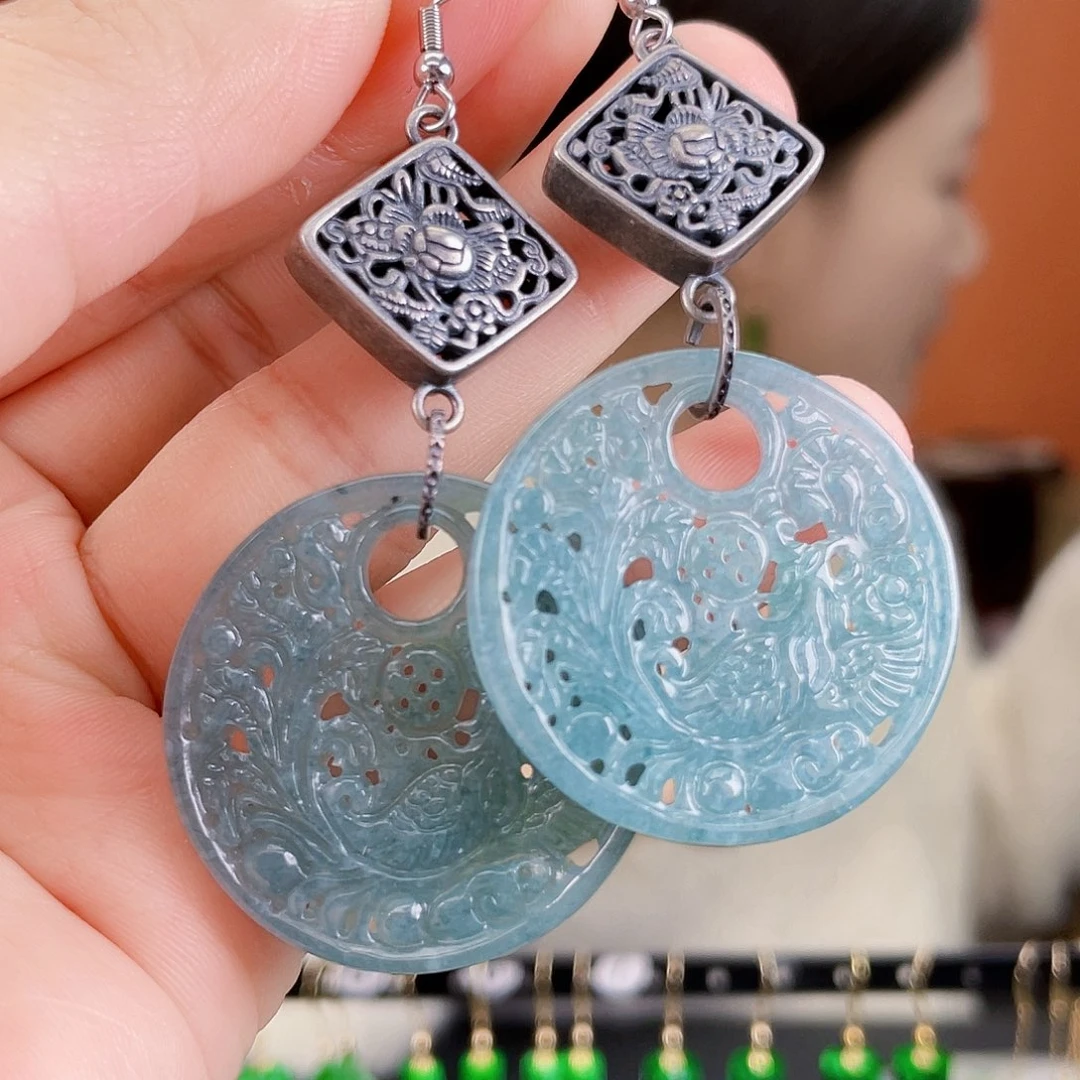 翡翠未镶嵌耳饰饰品