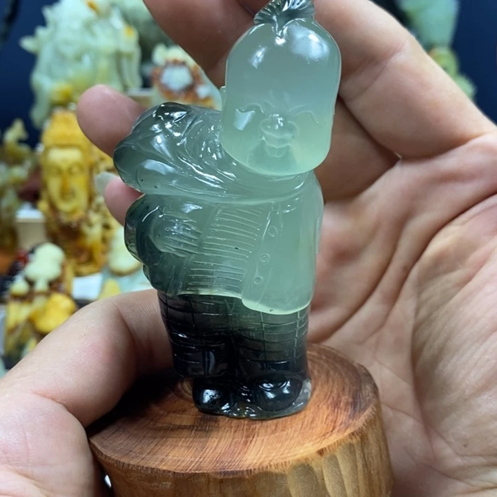 未镶嵌蛇纹石玉珠宝奇石弓*锐
