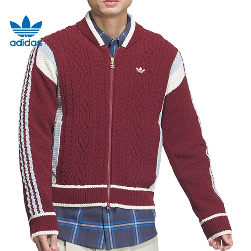 华adidas阿迪达斯三叶草男女运动休闲夹克外套JN0718