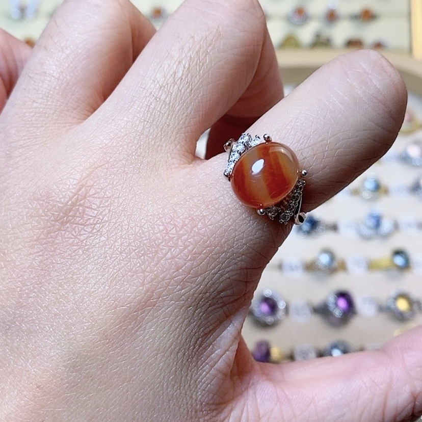 【闪购商品】岫玉戒指银S925镶嵌⭐****?